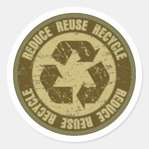 Gerecycelt Grunge Runder Aufkleber