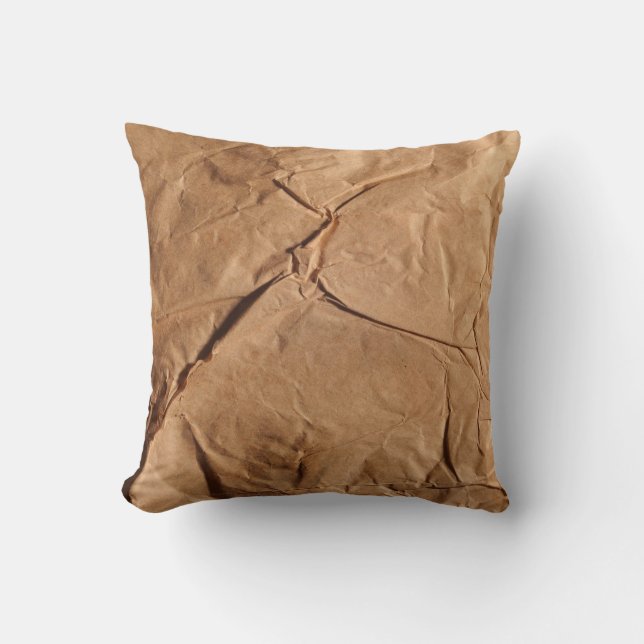 Gerecycelt Packpapier. Textur. Kissen (Vorderseite)