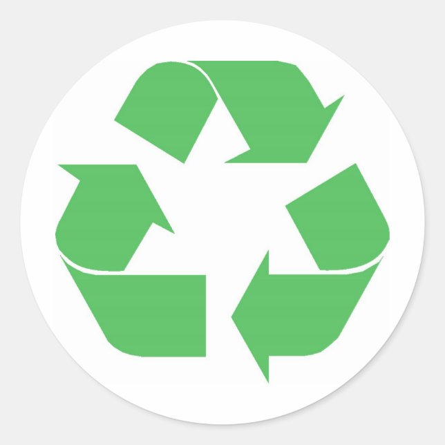 Gerecycelt Symbol Runder Aufkleber (Vorderseite)