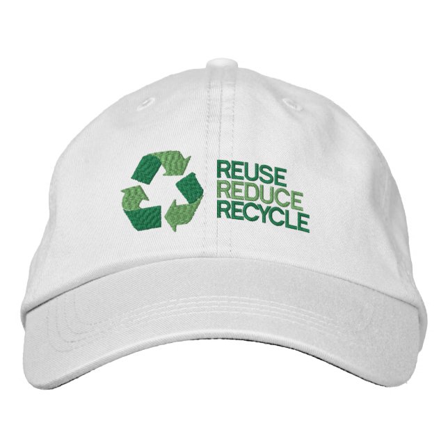 Gerecycelt Umweltbewusstsein Bestickte Baseballkappe (Vorderseite)