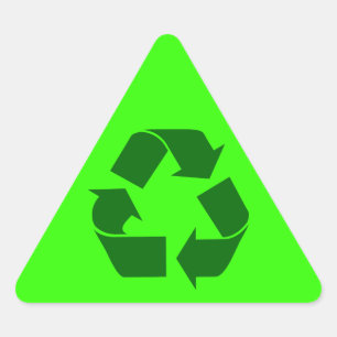 gerecycelt: Warnaufkleber Dreieckiger Aufkleber