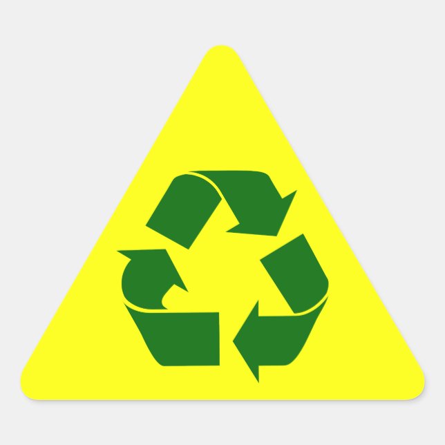 gerecycelt: Warnaufkleber Dreieckiger Aufkleber (Vorderseite)