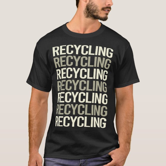 Gerecycelt weißer Text T-Shirt (Vorderseite)