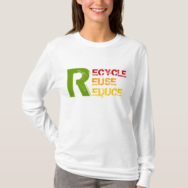 Gerecycelt, wiederverwendet, T - Shirt reduzieren (Vorderseite)