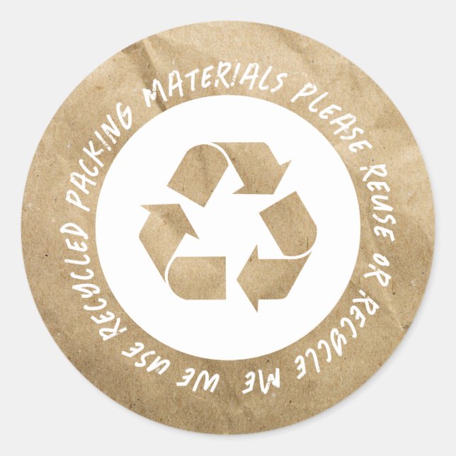 Gerecycelt wiederverwendete Verpackung Runder Aufkleber (Vorderseite)