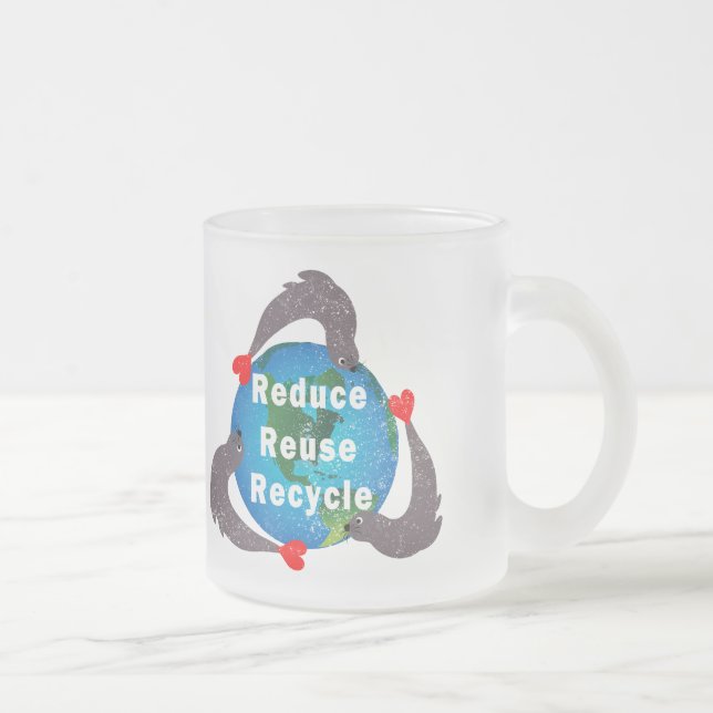 Gerecycelt Wiederverwendung reduzieren Mattglastasse (Rechts)