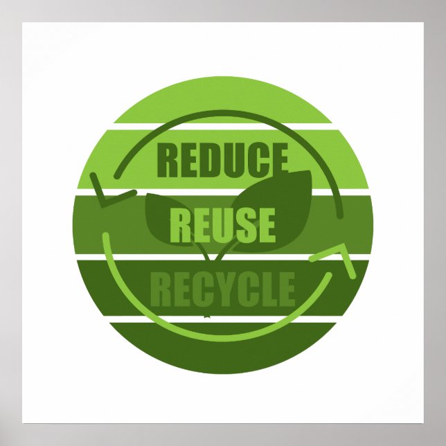 Gerecycelt Wiederverwendung reduzieren Poster (Vorne)