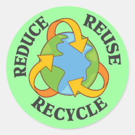 Gerecycelt Wiederverwendung reduzieren Runder Aufkleber