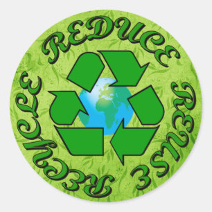 Gerecycelt Wiederverwendung reduzieren Runder Aufkleber