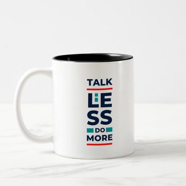 Gerede weniger tun mehr zweifarbige tasse (Links)