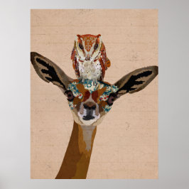 GERENUK & OWL POSTER