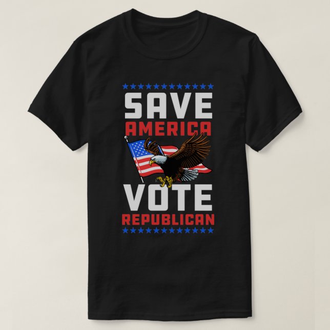 Gerettet Amerika wählt republikanisch Proud Conser T-Shirt (Design vorne)