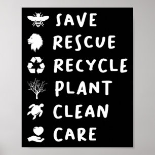 Gerettet Bienen Rettungsleine Recycelte Plastik Re Poster