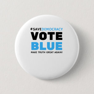 Gerettet Demokratie blau machen Wahrheit wieder gr Button