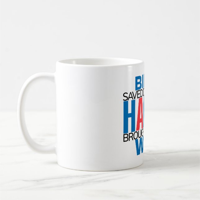Gerettet Demokratie/Tasse der Freude zurückdrängen Kaffeetasse (Links)