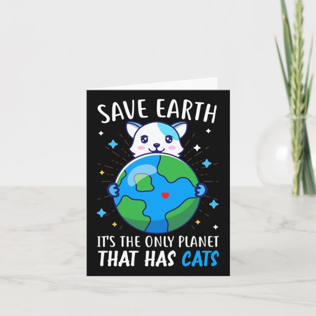 Gerettet, die Erde ist der einzige Planet, der Kat Karte (Vorderseite)