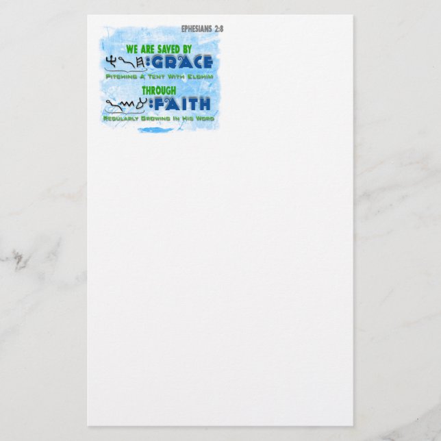 Gerettet durch Anmut durch Glauben Briefpapier (Vorderseite)