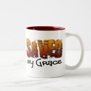 Gerettet durch christlichen Entwurf der Anmut Zweifarbige Tasse