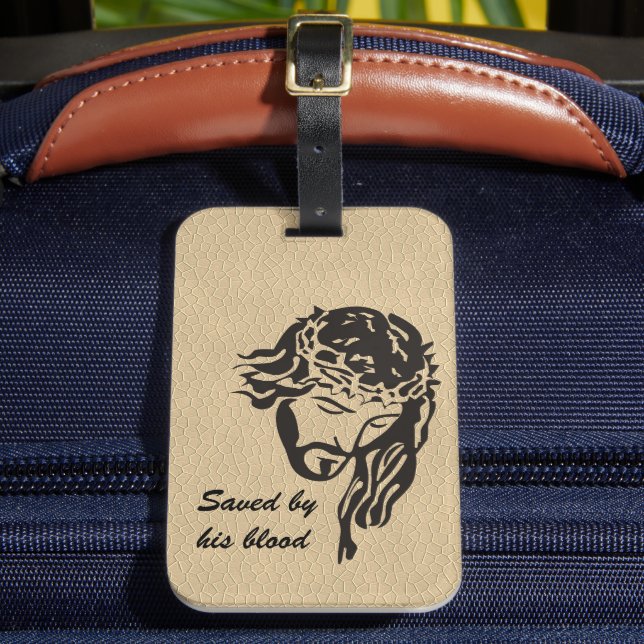 Gerettet durch das Blut Jesus Krone von Thornen Gepäckanhänger (Vorderseite Insitu 2)