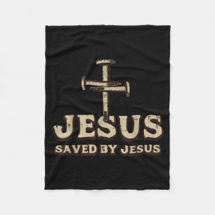Gerettet durch Jesu Kreuz christlich religiöser Go Fleecedecke