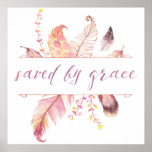 Gerettet durch religiösen Kunstdruck der Anmut Poster