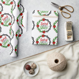Gerettet durch Seinen grauen Weihnachtskranz Geschenkpapier