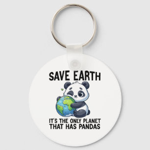 Gerettet Erde Es ist der einzige Planet, der Panda Schlüsselanhänger
