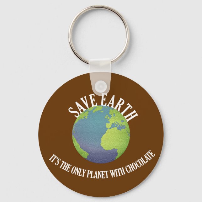 gerettet Erde ist es der einzige Planet mit Schoko Schlüsselanhänger (Vorderseite)