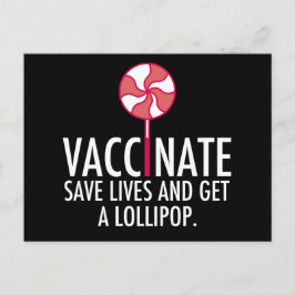 Gerettet Impfstoffe erhalten einen Lollipop-Impfst Postkarte
