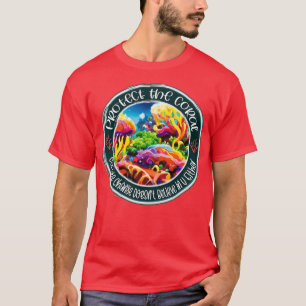 Gerettet Korallenriff Tiefseewasser blau T-Shirt