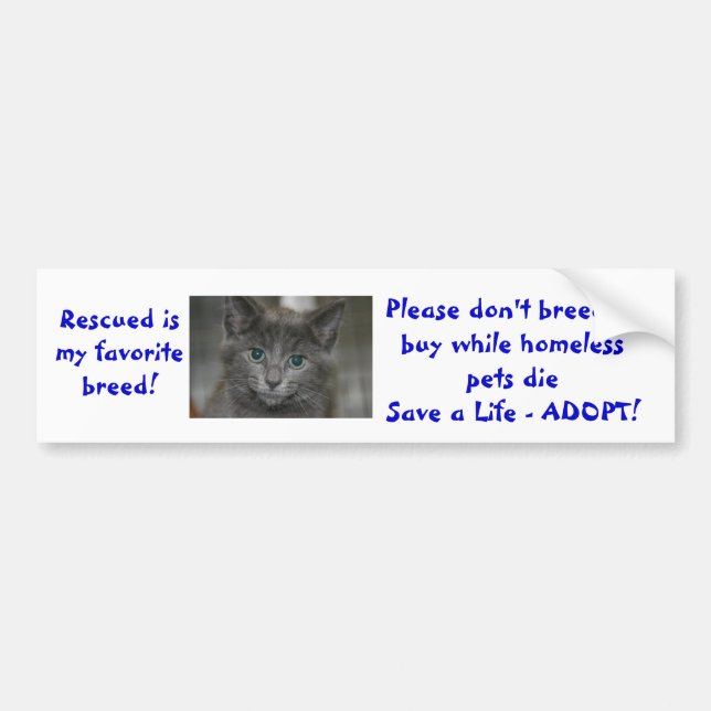 Gerettet meine Lieblingszucht züchtet nicht oder Autoaufkleber (Vorne)