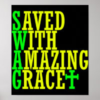 Gerettet mit Phantastischem Grace SWAG Christlich