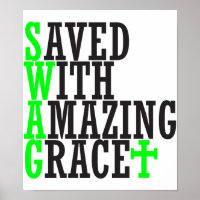 Gerettet mit Phantastischem Grace SWAG Christlich