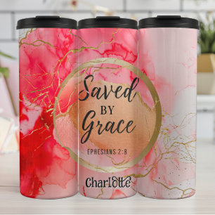 Gerettet von Grace Ephesians Scripting Thermosbecher