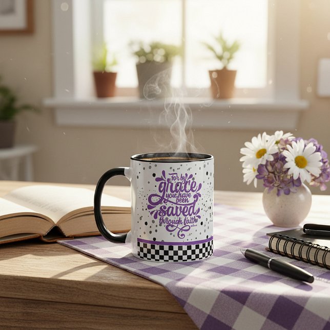 Gerettet von Grace lila Glitzer Kaffeemaschine Tas Tasse (Von Creator hochgeladen)