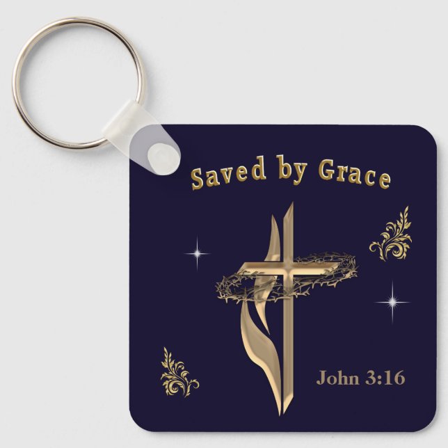 Gerettet von Grace Schlüsselanhänger (Vorderseite)