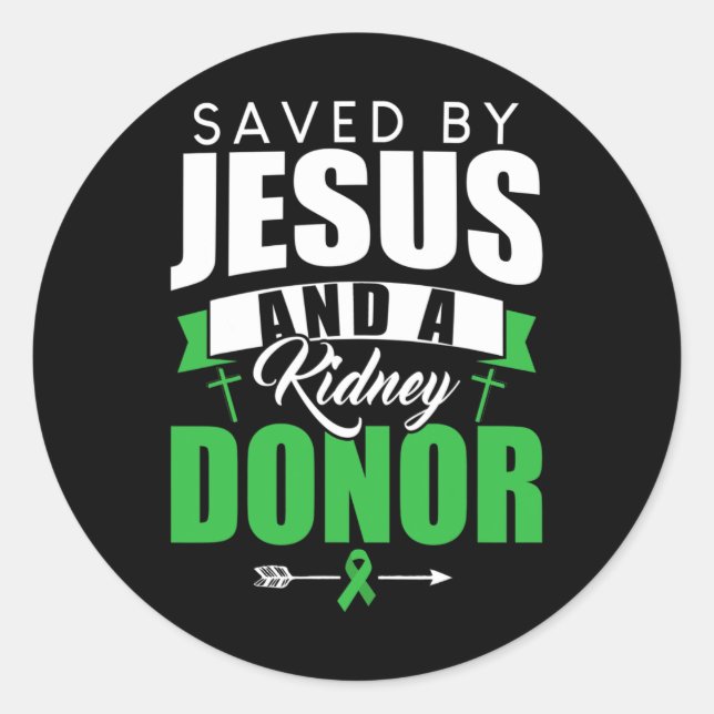 Gerettet von Jesus und einer Organtransplantation  Runder Aufkleber (Vorderseite)