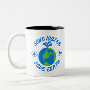 Gerettet Wasser Rette Erde Zweifarbige Tasse