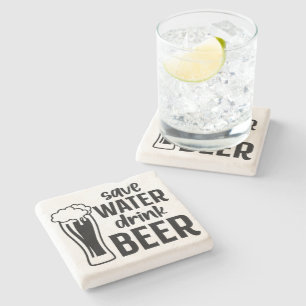 Gerettet Wasser, Trink-Bier - Stein-Untersetzer Steinuntersetzer
