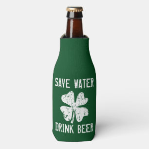 Gerettet Wasser trinken Bier Funny St Patricks Day Flaschenkühler
