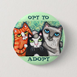 Geretteter/Schutz-Katze Button