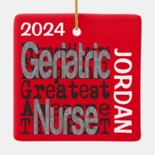 Geriatric Nurse Extraordinaire CUSTOM Keramikornament