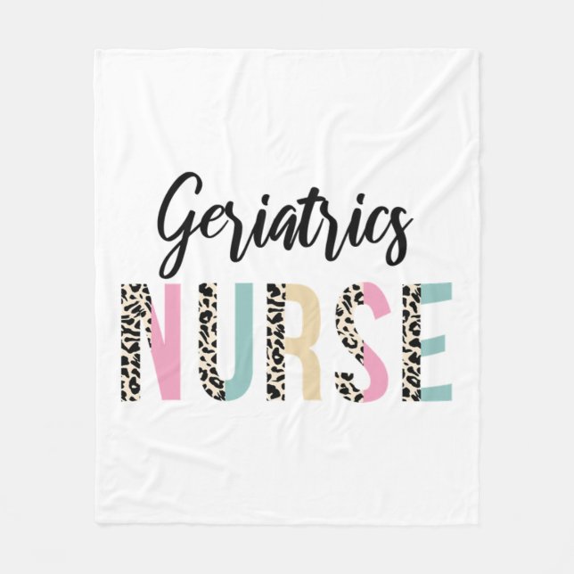 Geriatrics Nurse Cute Leopard Design - Funny Gift Fleecedecke (Vorderseite)