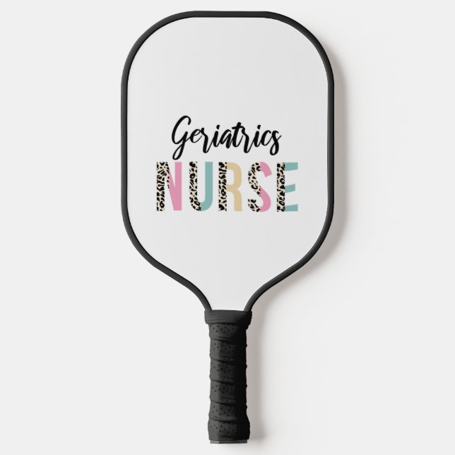 Geriatrics Nurse Cute Leopard Design - Funny Gift Pickleball Schläger (Vorderseite)