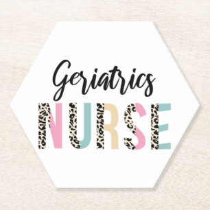 Geriatrics Nurse Cute Leopard Design - Funny Gift Untersetzer