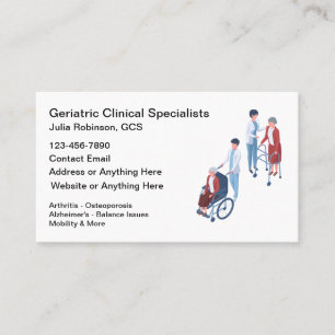 Geriatrische klinische Spezialisten Medizin Visitenkarte