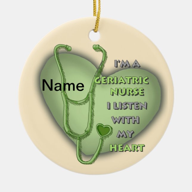 Geriatrische Krankenschwester Keramik Ornament (Vorne)