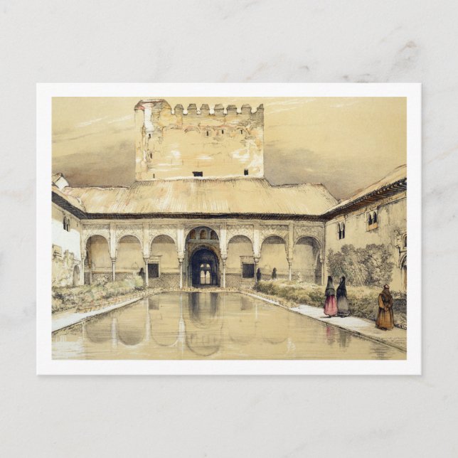 Gericht der Myrten (Patio de los Arrayanes) und Postkarte (Vorderseite)