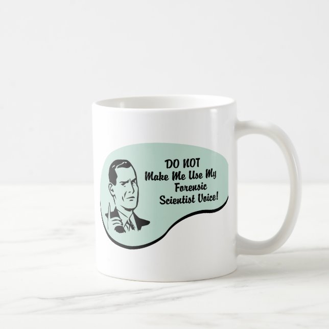 Gerichtliche Wissenschaftler-Stimme Kaffeetasse (Rechts)