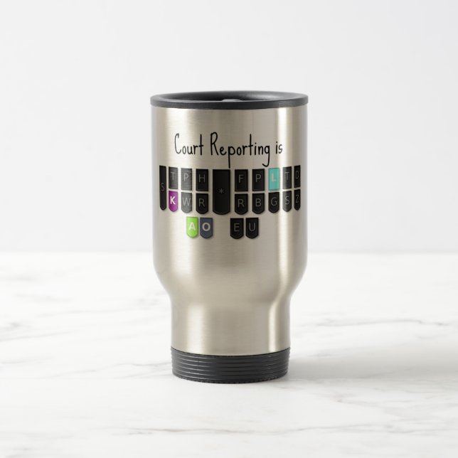 Gerichts-Bericht ist coole Steno Tastatur-Tassen Reisebecher (Mittel)